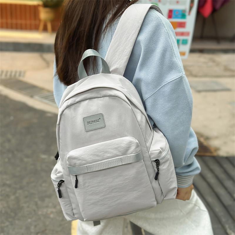 Nylon Backpack Women's Lightweight Water-repellent Student Schoolbag Outdoor Travel Backpack