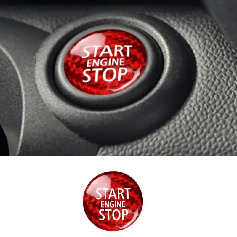 

1PC Carbon Fiber For MINI Cooper R55 R56 R57 R60 Car Key Engine Start Stop Ring Frame Cover Button Sticker Auto Accessories