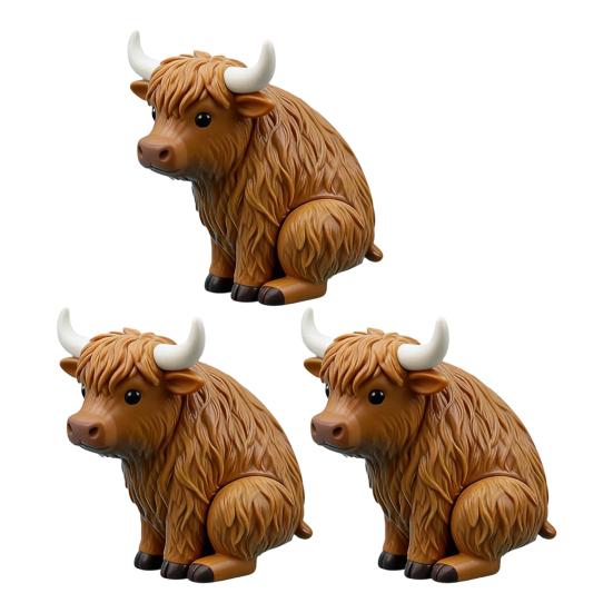 Highland Cow Toothpaste Topper Funny Animal Shape Toothpaste Cap Pooping Cow Toothpaste Dispenser for Family Dorm Bathroom Decor