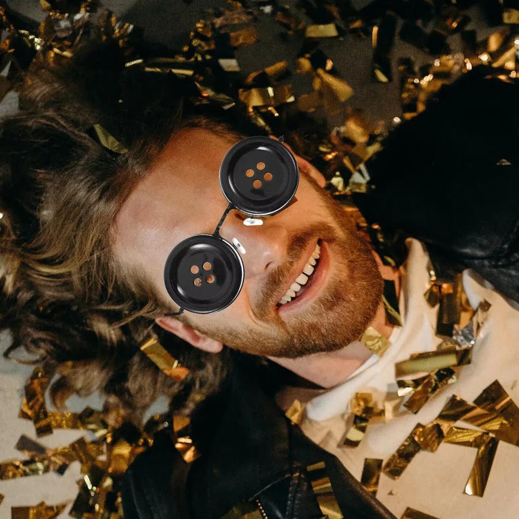 Horror Button Eyes Cosplay Glasses Props Coraline Button Glasses Party Glasses Necklace Hairpin Set Fairy Tale Halloween party