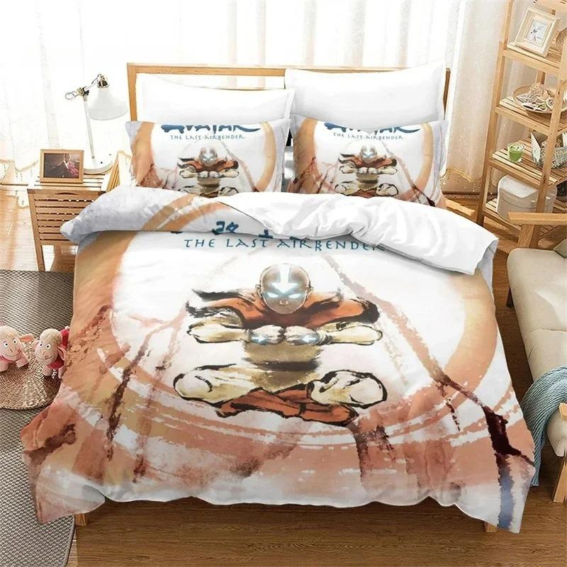 3D-Druck Anime Avatar Avatar – Der Herr der Elemente Bettwäsche-Set Schlafzimmer Weich Moderne Tagesdecken Bequeme Bettbezüge Steppdecke Kissenbezug