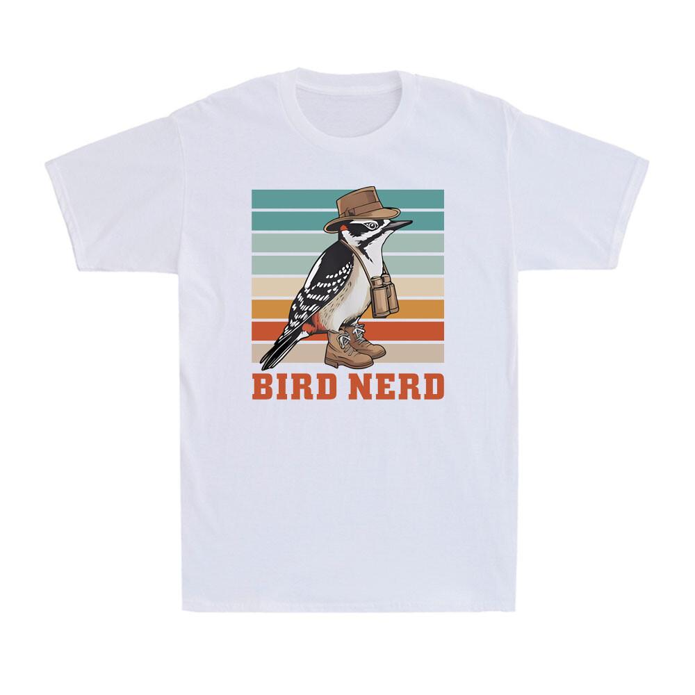 Bird Nerd Funny Woodpecker Birdwatching Birding Vintage Men s T-Shirt L