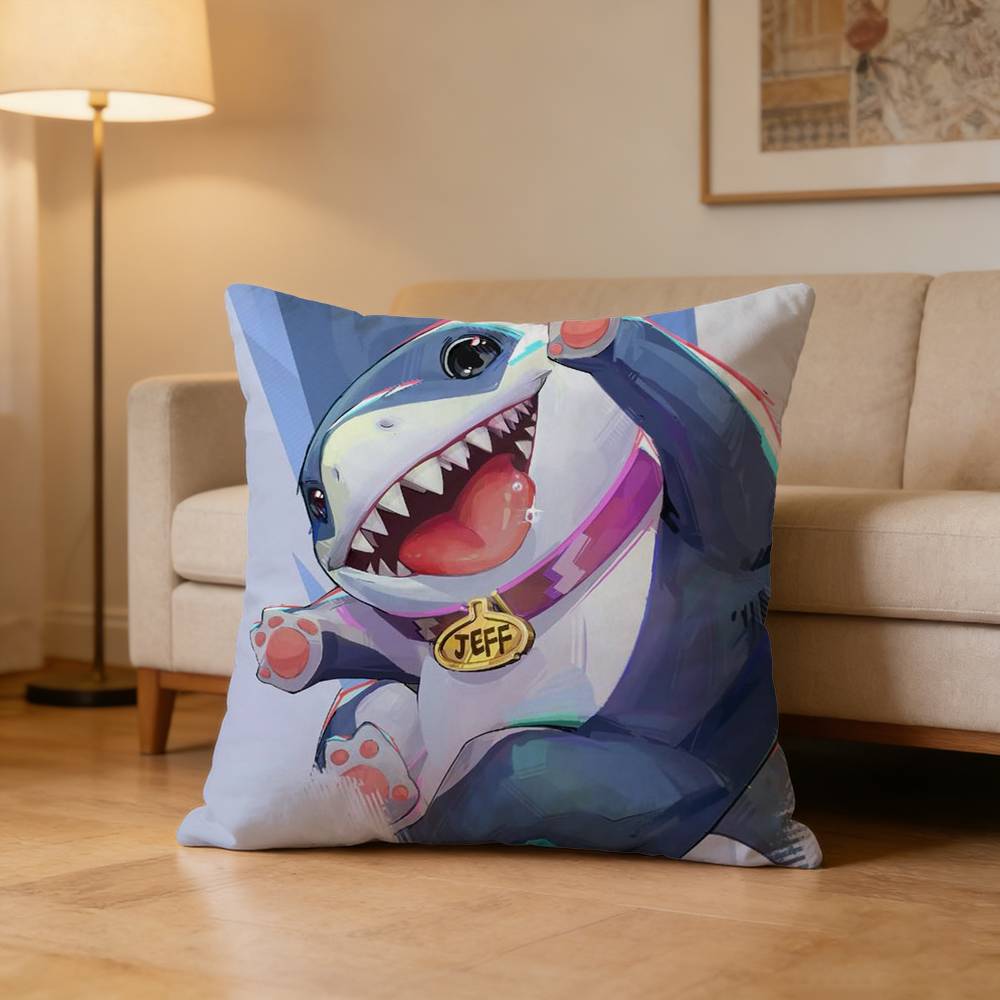 JJeff The Land SShark Pillow Case Cushion Cover Throw Pillow Case For Car Sofa