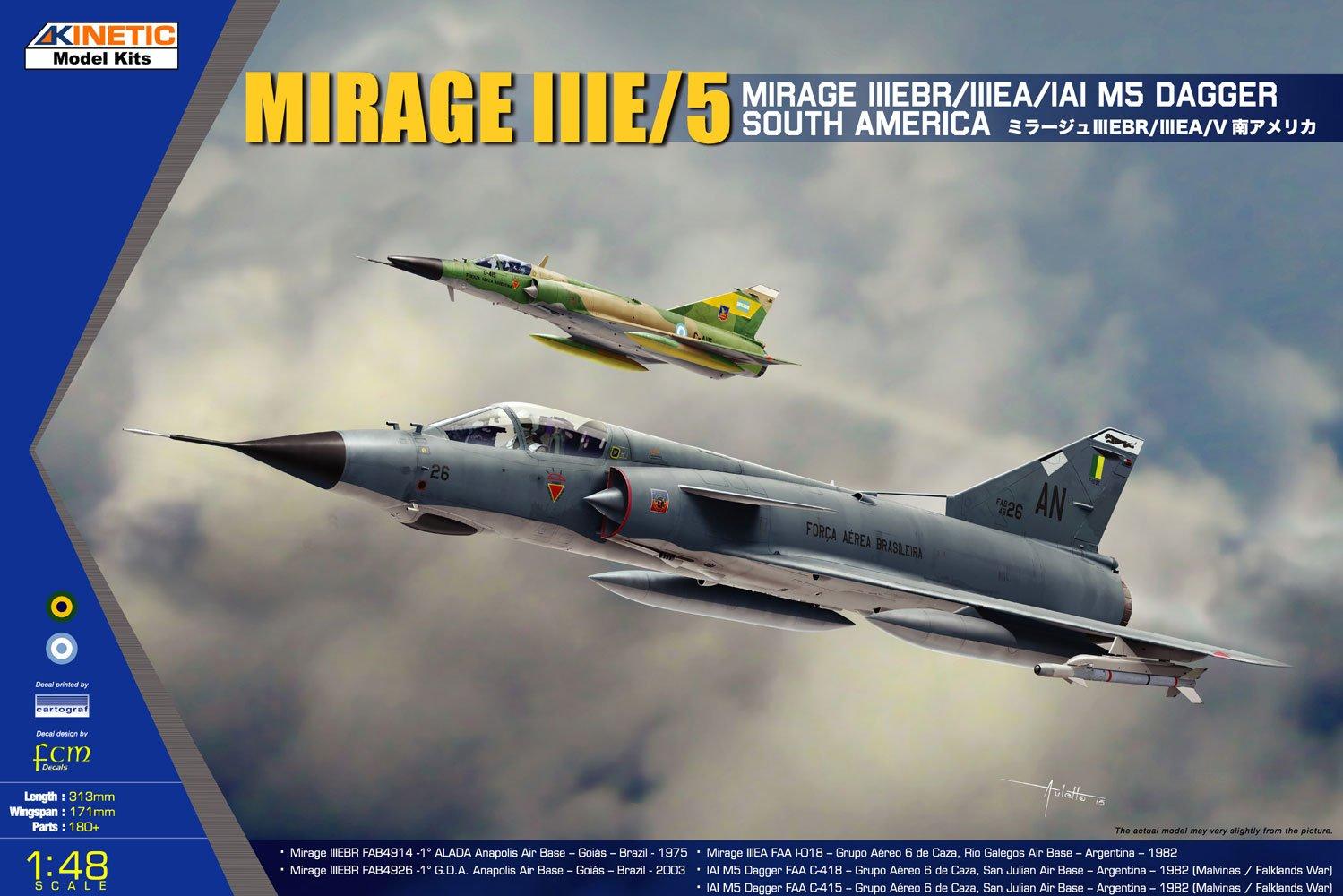 

Kinetic 1/48 Mirage IIIEBR/IIIEA/5 Южная Америка Пластиковая модель