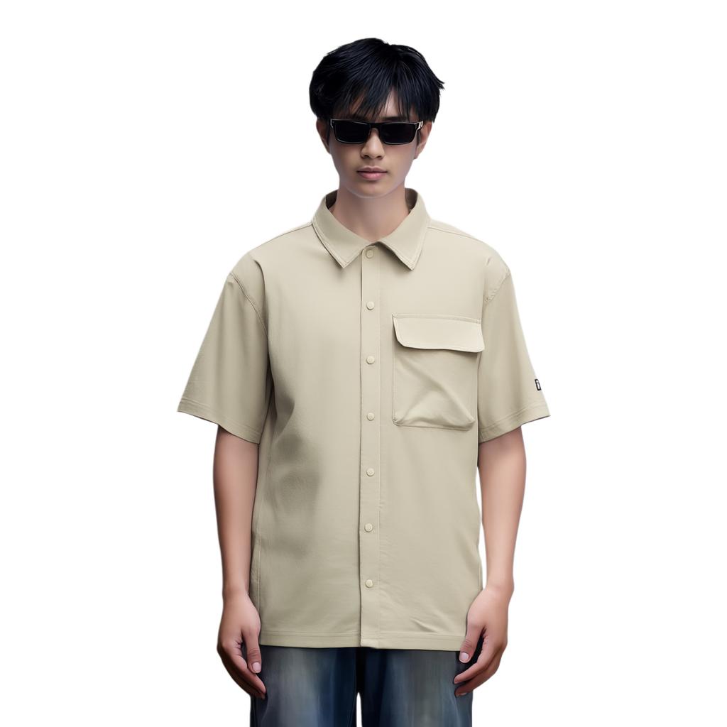 FILA Explorer Classic Versatile Comfortable Loose Work Short Sleeve Shirt Men shirts A11M537401F-DK