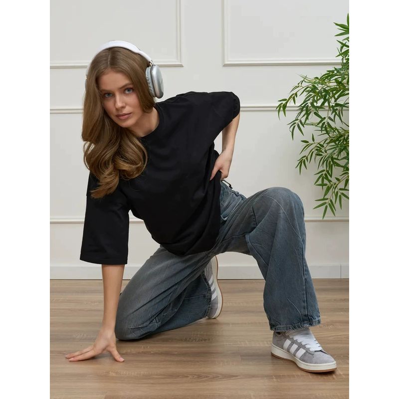 Loose Printed T-shirt Western Style New Fashion Loose Casual Print Letters Cotton T-shirt Top