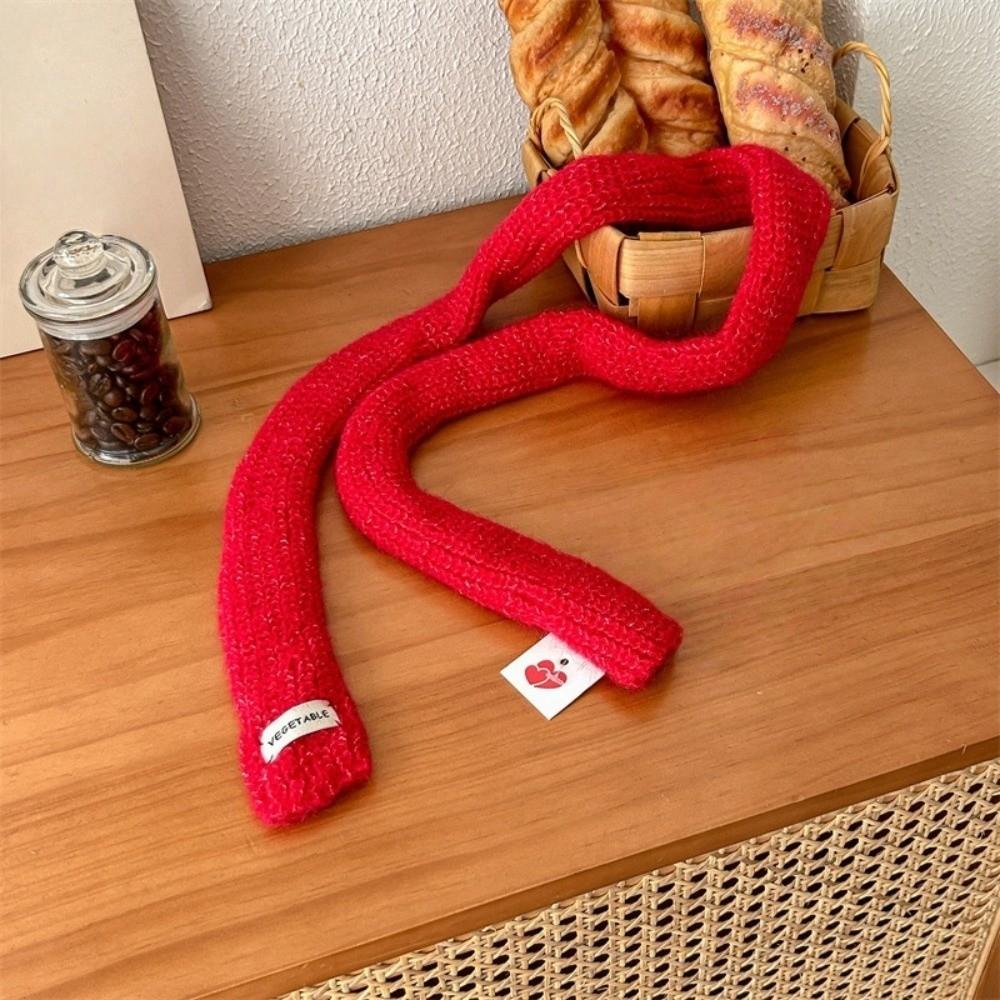 Korean Style Knitted Scarf Solid Color Sweet Scarf Cool Long Narrow Scarves  Spicy Girl