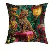 Hua Wild Style Leopard Jungle Scene Pillowcasesuitable For Sofa Car Bedroom Decorative Cushion Cover Pillow Cover