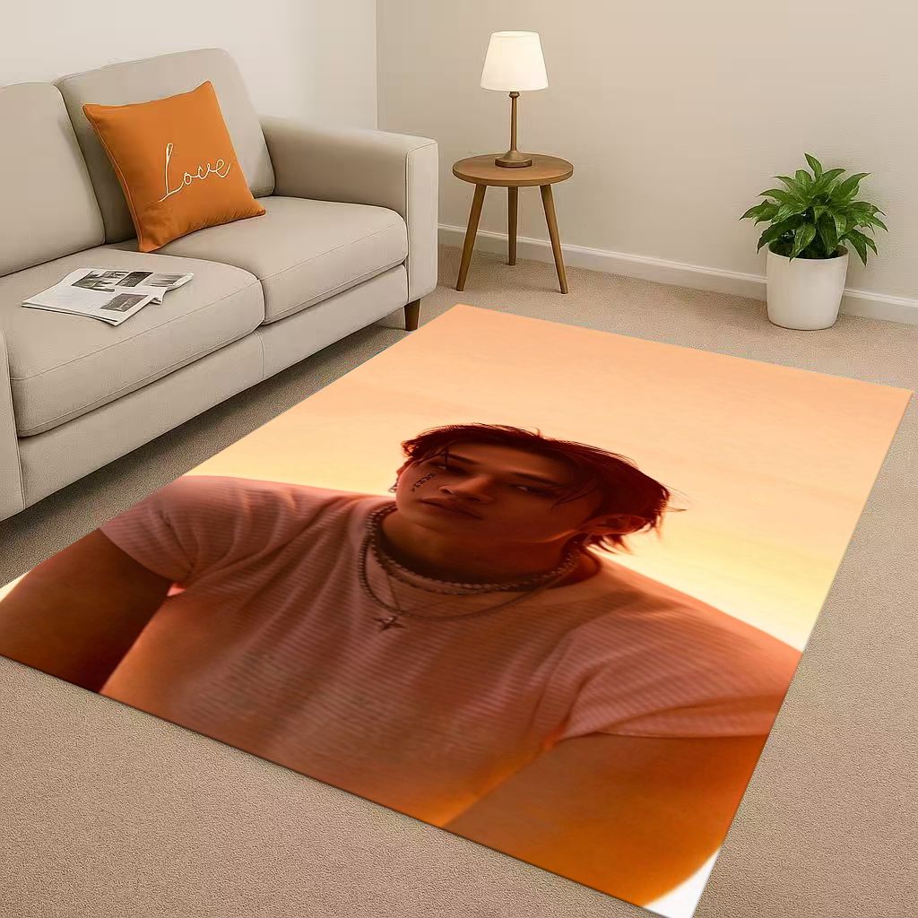 3D Kpop Bang Chan,lee Know Star Living Room Non-Slip Area Rug Carpet for Bedroom Playroom Sofa,Easy Clean Home Decor Doormat