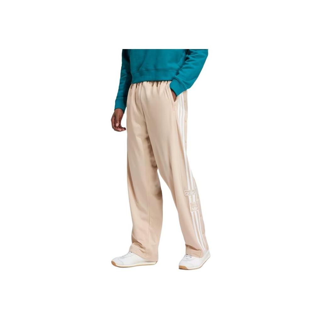 adidas Originals Adibreak Striped Loose Fit Mid Rise Straight Leg Knit Sports Pants Men Bottoms Magic-Beige IY9926