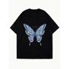 Oversized T Shirt Black Butterfly Print Destined For Greatness Graphic Tee Casual Streetwear Fashion Women Summer Top