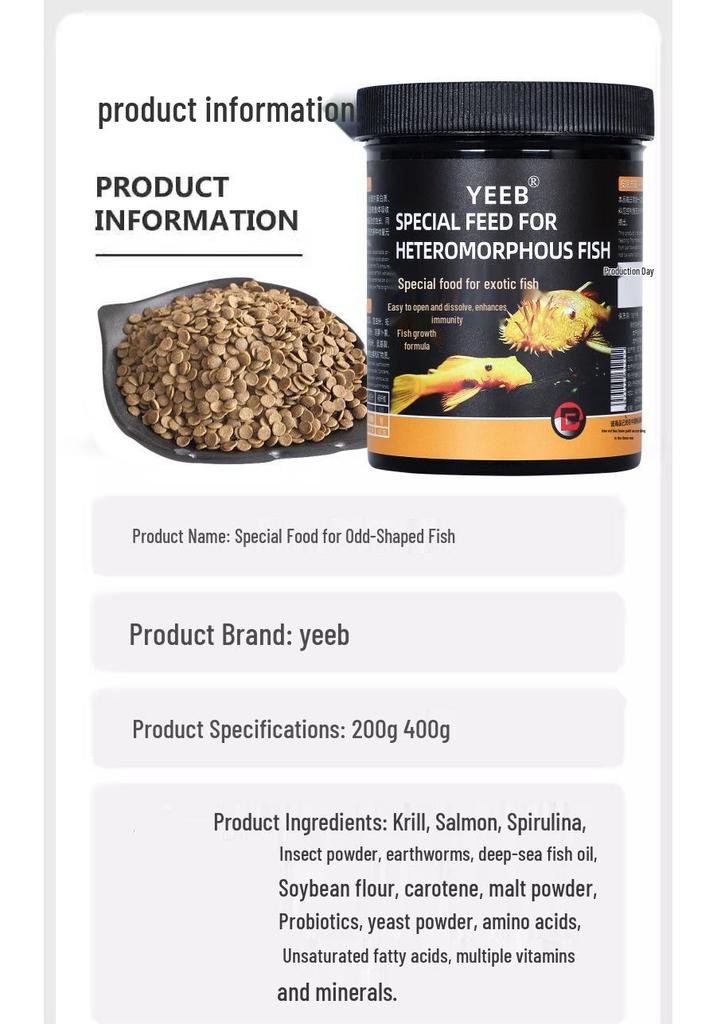 Yeeb Alien Sinking Fish Food for Suckerfish, Queen, Sailfin Pleco, and Panda Fish