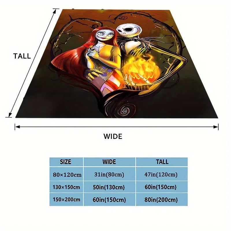 1pc The Nightmare Before Christmas Printing Blanket - Soft, All-Season Throw for Living Room, Bedroom,Personalized Gift with Adorable Cartoon Design