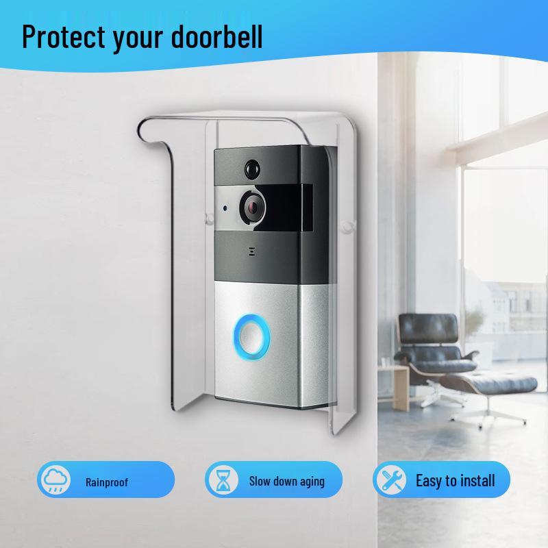 Outdoor Waterproof Visual Doorbell Sun Protection Cover with Light Blocking PC Material