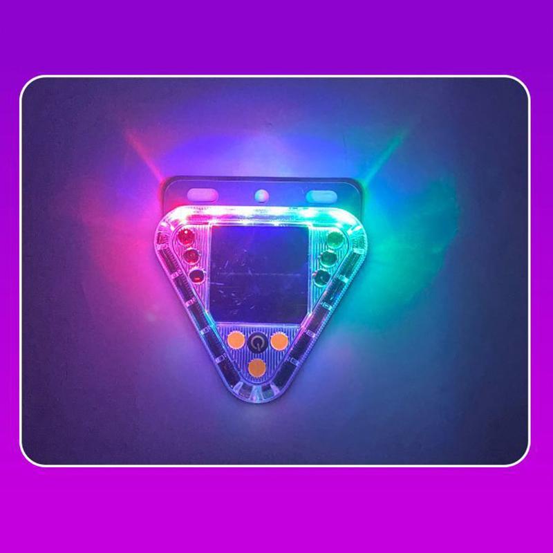 Multicolor Truck Tail Flashing Light Led Solar Warning Light Anti Collision Magnetic Touch Switch Wireless Strobe Triangle Lamp