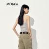 MO&Co. Tencel Blend Cropped V-Neck Plaid Camisole