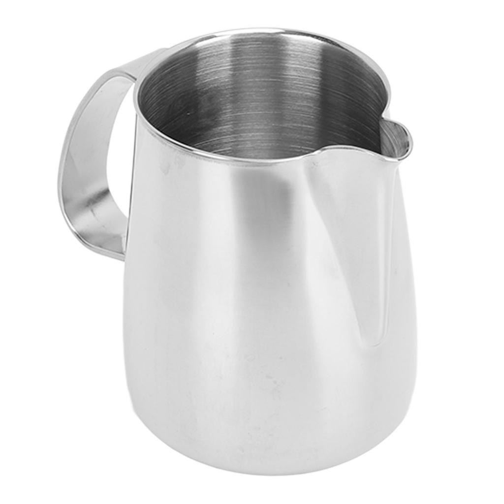 Aufschäumbecher 304 Edelstahl Tropffreier Spitzausguss Integrierter Milchaufschäumbecher Kaffee Dampfgießer 350ml
