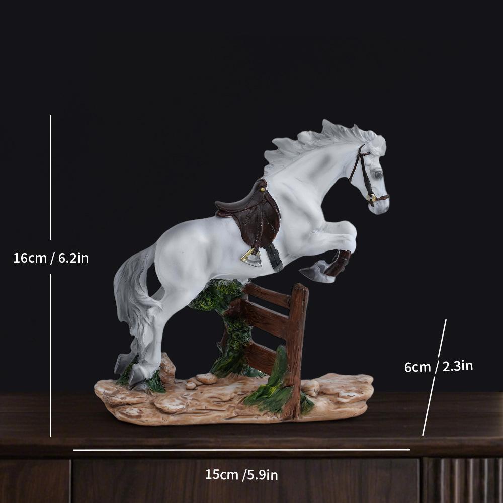 Смоляная фигурка бегущей лошади в европейском стиле, абстрактная скульптура животного, украшение для рабочего стола в гостиной или офисе, подарок
