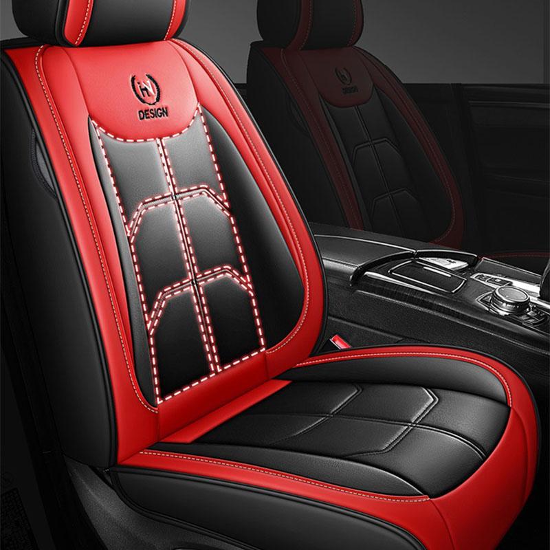 Neuer wasserdichter, langlebiger, atmungsaktiver Universalschutz für Vordersitzkissen, PU-Leder, vollständiger Vordersitzbezug (Nur Sitzbezug)