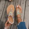 Sommer Damensandalen Zehentrenner Bohemian Sandalen Damen Bequeme Flache Absätze Weiche Strandschuhe Frau Outdoorsandalen