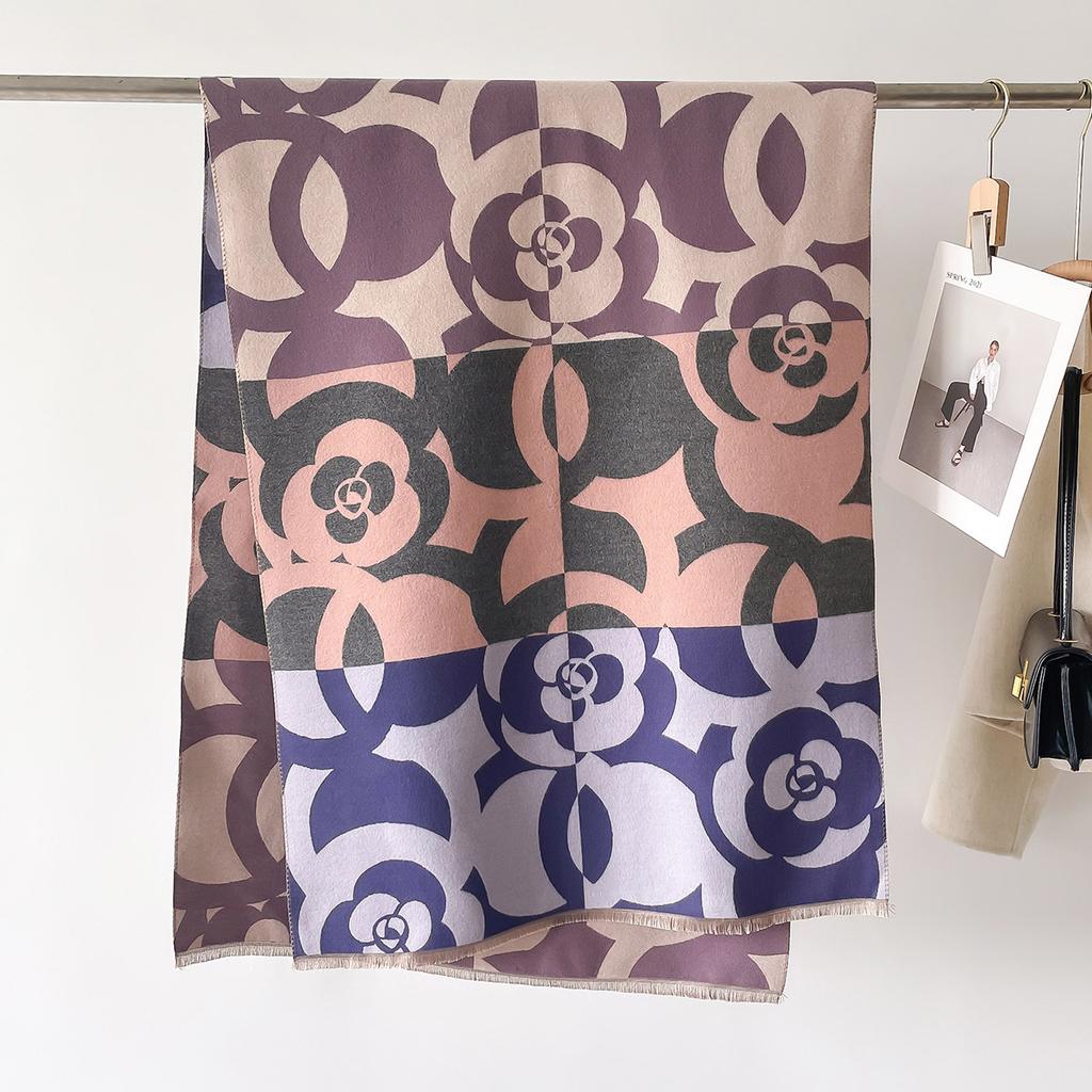 Elegant Ladie Cashmere Long Scarf Autumn Winter Thick Warmth Double Sided Tassel Shawl Coldproof Windproof Blanket Scarf Bufanda