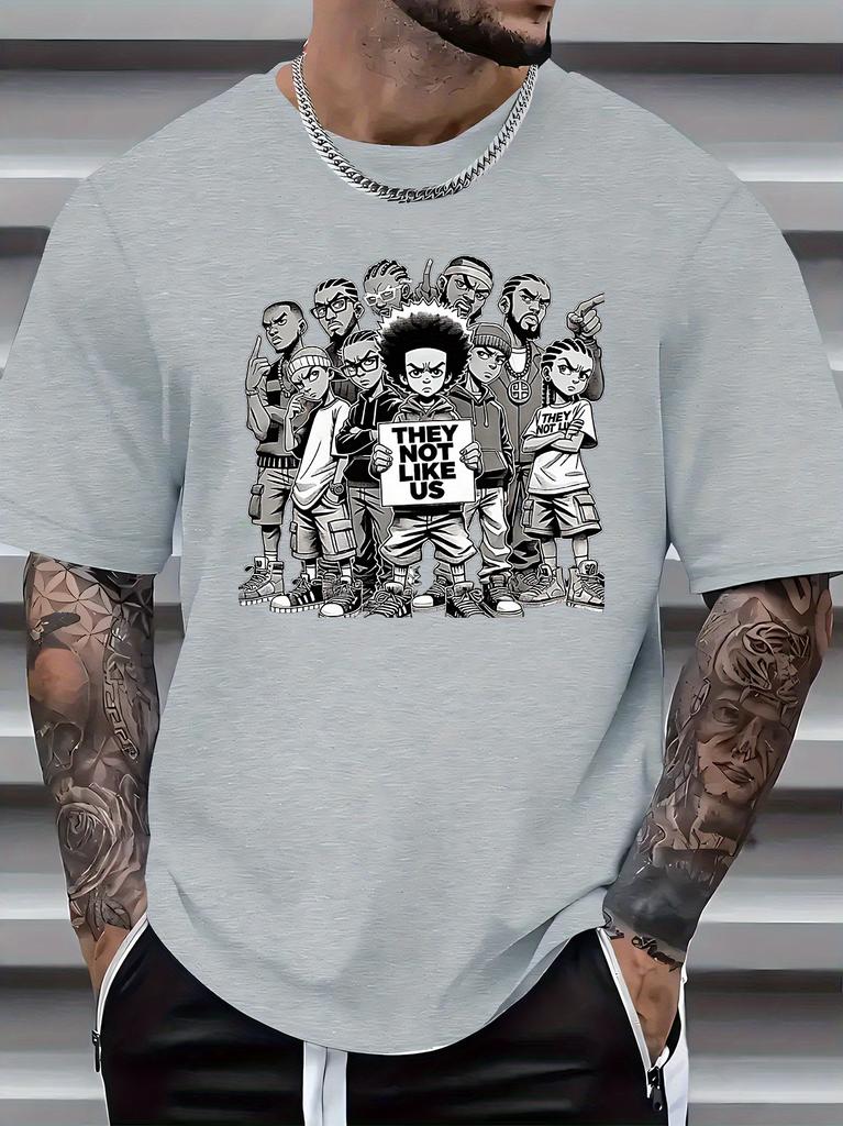 Cool Boy Individual Attitude Statement Print Men'S Casual T-Shirt, Summer Men'S Round Neck Short Sleeve T-Shirt