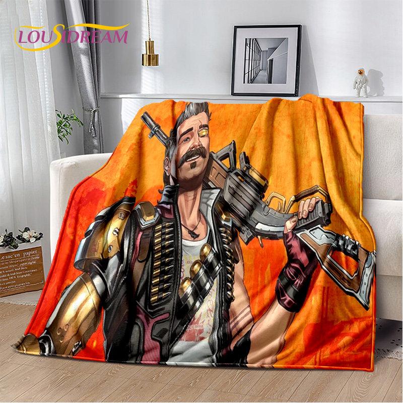 Coperta morbida in peluche, coperta in flanella, coperta da divano per soggiorno, camera da letto, letto, divano, copertura per picnic, stile cartone animato, per giocatori di Apex Legends