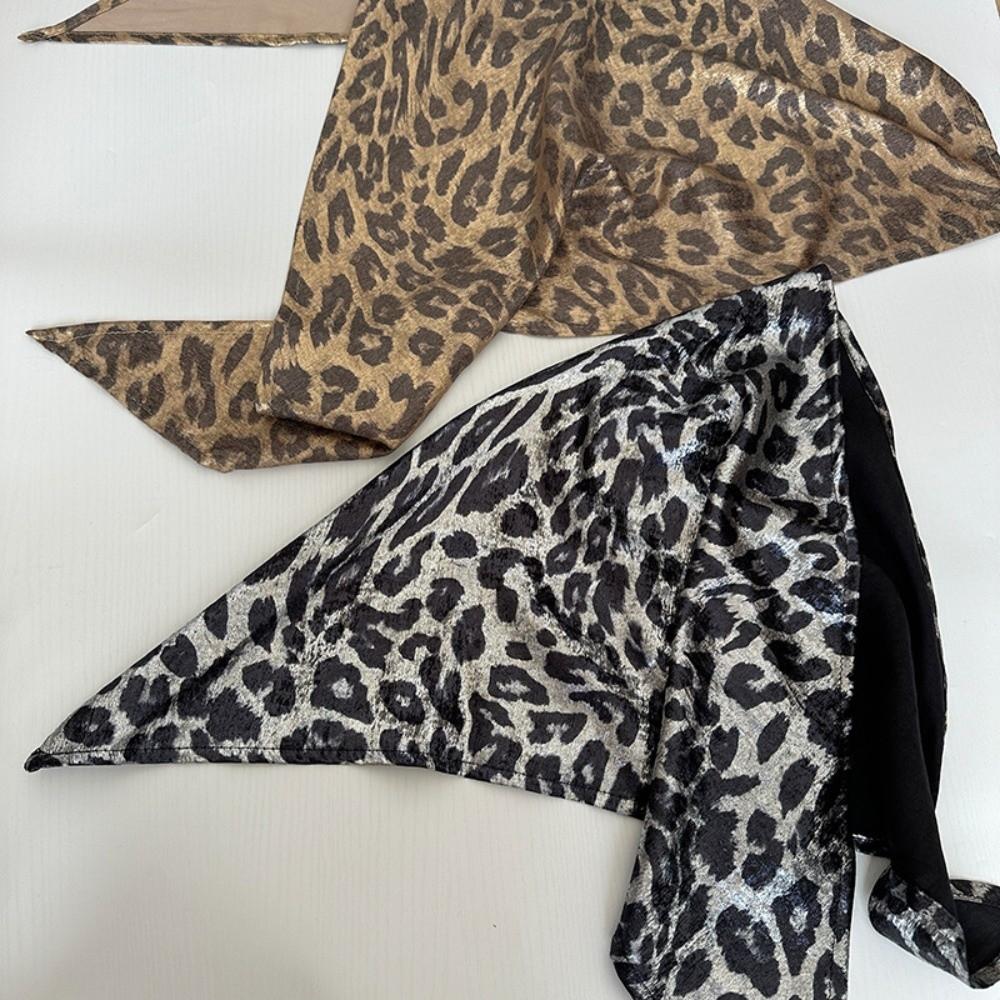 Soft Wrap Triangular Headscarf Hip Hop Punk Bandana Headwear Leopard Print Hair Scarf Ladies