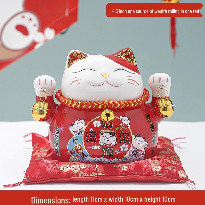 Creative Japanese Fortune Cat Ceramic Piggy Bank - Lucky Gift for Store Openings
