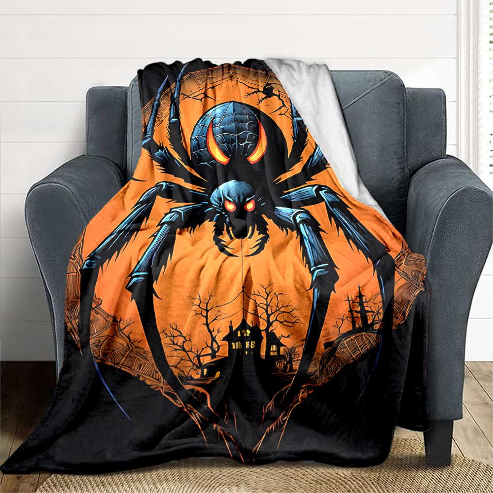 

1pc Spider Web Blanket Lightweight Flannel Blanket Throw Blanket For Sofa, Bed, Travel, Camping yy2509026150 75x90cm