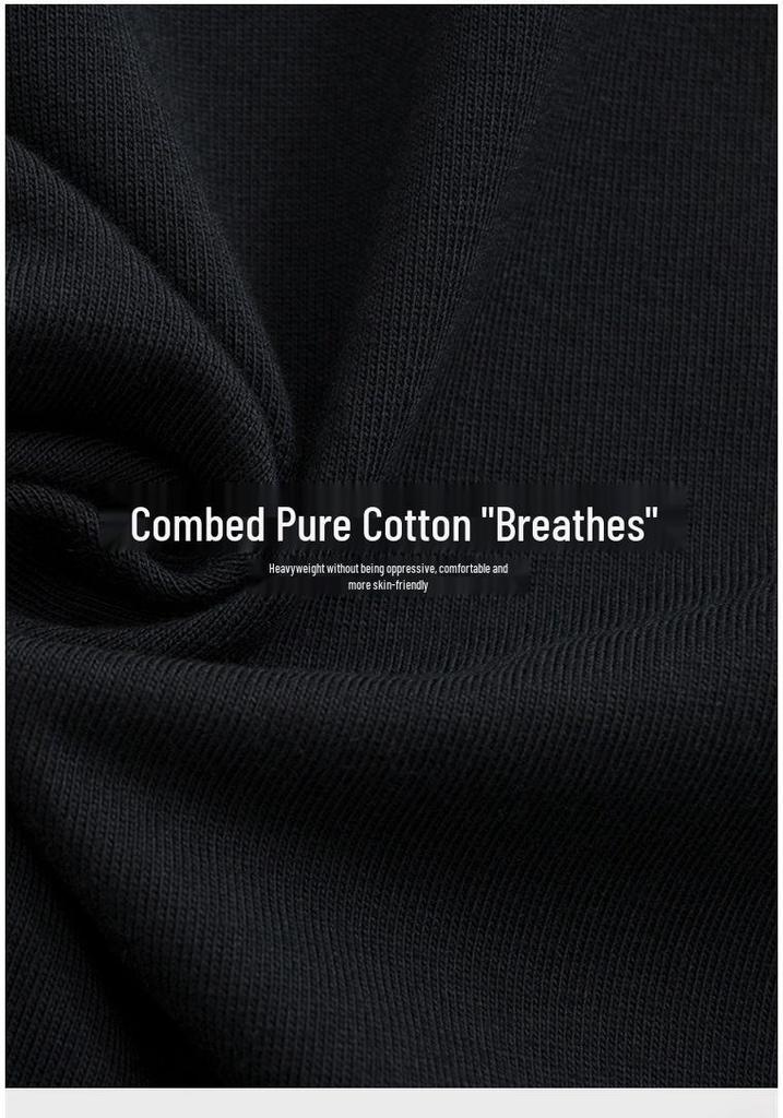 Japanese Style 230g Pure Cotton Heavyweight Short Sleeve T-shirt - Spring/Summer Solid Color, Versatile & Simple with Custom Logo Option