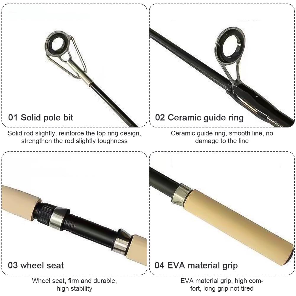 Baitcasting Lure Fishing Rod Telescopic 52g-60g Wooden Handle Carbon Casting Fishing Tackle Professional Light-weight