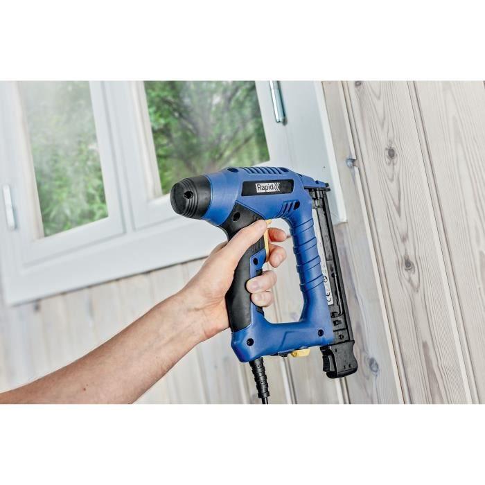 Cloueur de finition électrique rapid en330 - déclenchement de tir instantané - bleu