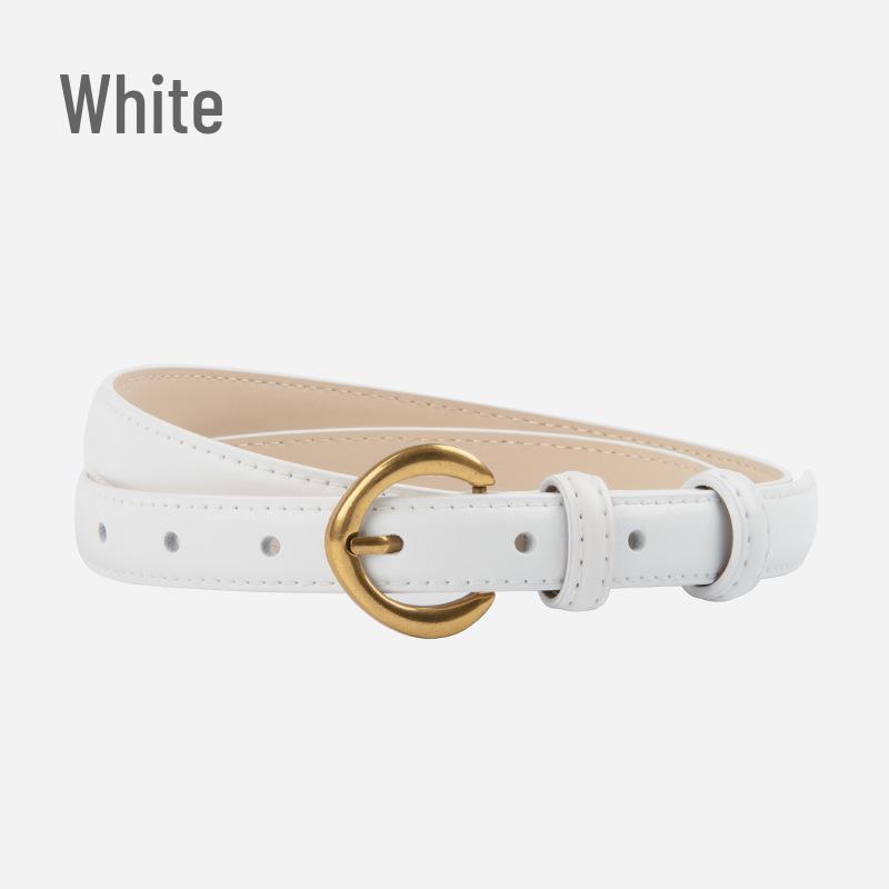 Cuckoo Women's Genuine Leather Skinny Belt for Jeans - Versatile Cowhide Casual Accessory