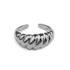925 Silber Verdrehte Croissant Ringe für Damen Herren Minimalistisch Klobig Geometrische Textur Vintage Schmuck Geschenk