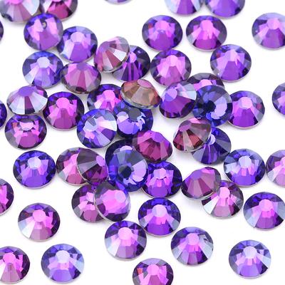 New Color Velvet Purple Electroplated Manicure Flat Bottom Rhinestone, Crystal Glass Drill Diy Manicure Nail Decorative Accessories