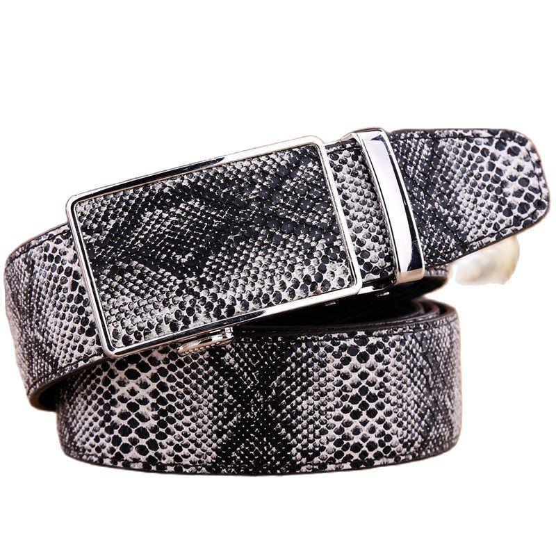 Snake Cowhide Genuine Leather Automatic Buckle Strap 2020 New Hot Ceintures Mens Belts Luxury Designer High Quality Novel Cowboy