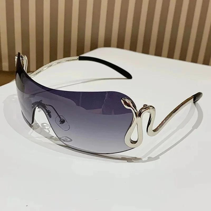 New  Fashionable Unisex Millennium  Style Sunglasses Frameless Design Popular  Women Snake Pattern