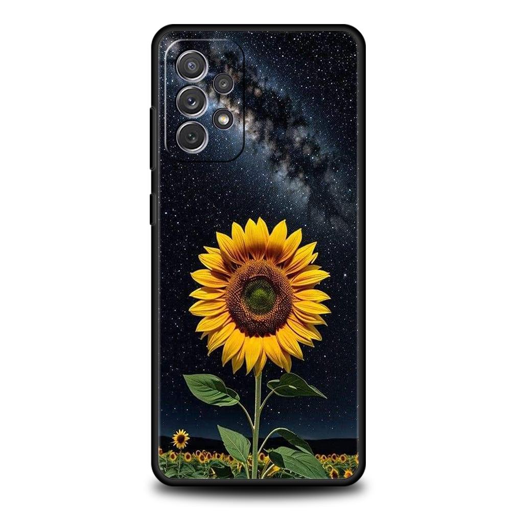 Case For Samsung A15 A13 A35 A55 A51 A71 A41 A31 A03S A05 A17 A23 A25 A33 A53 A73 5G A07 4G Cover Beautiful Yellow Sunflower