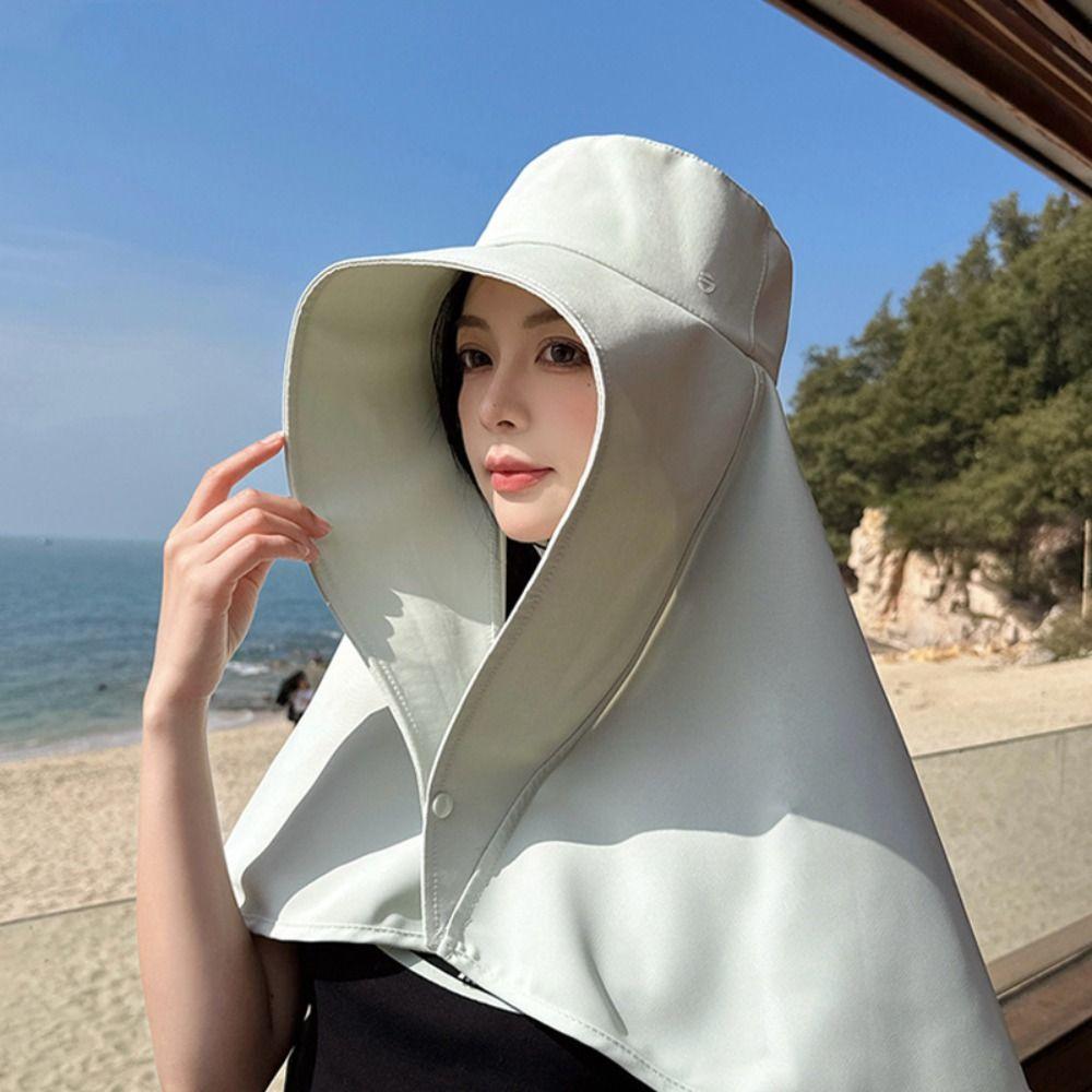 Sunscreen Sunshade Sun Hat Wide-Brimmed Mask Hat Fashion Neck Protection Cap  Sport
