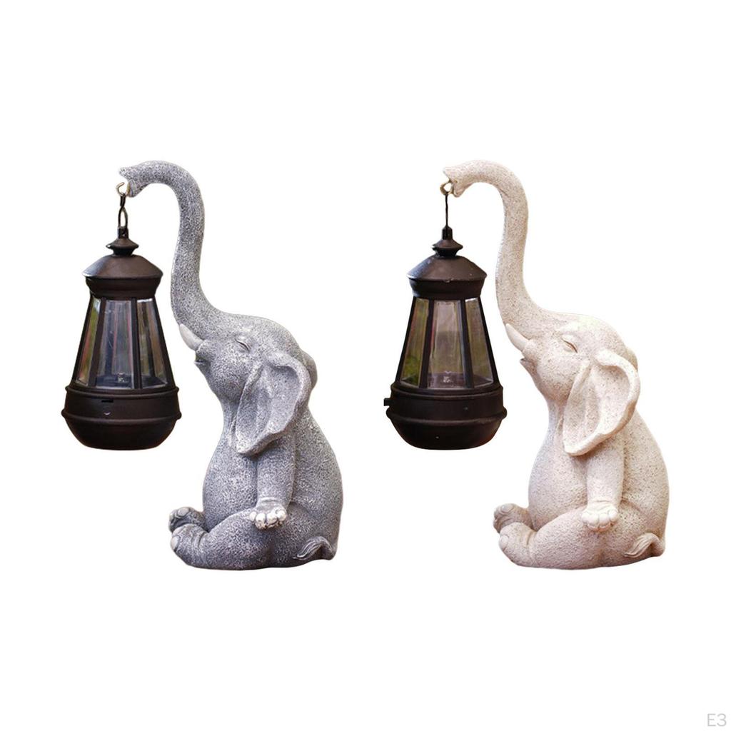 Olifant Buiten Tuinbeeld Landschapslamp met Zonne-Lantaarn Beeldje, Creatief