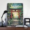 Visit Japan Travel Tin Plaque Poster Customized Wall Art Retro Vintage Metal Signs for Man Cave Room Ornaments Home Decor Items