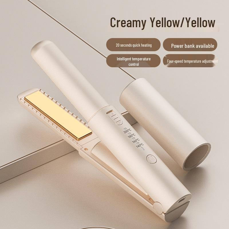 

Портативний бездротовий міні-випрямляч-гребінець для волосся для студентів - Подвійне використання для термоукладки чубчика та завивки.