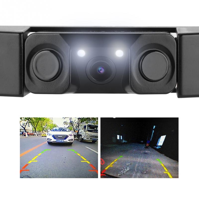3 in 1 Car License Plate Frame Parking Sensor Radar Rearview Reverse