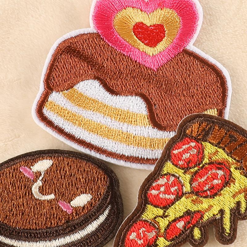 Embroidery label food burger fries embroidery sticker patch sticker clothing accessories shoe logo cloth label cloth sticker