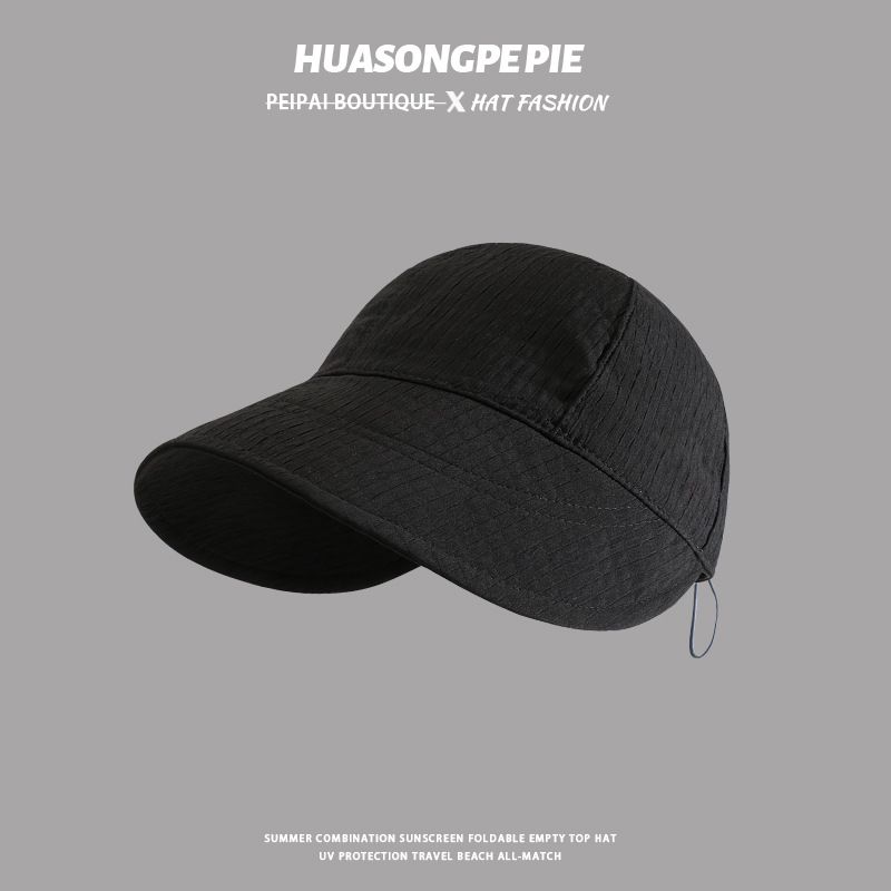 

Панама женская летняя уличная студенческая шляпа от солнца защита от УФ лучей с эффектом похудения лица повседневная шляпа от солнца шляпа от солнца мужская C2311 Black M(56-58cm)