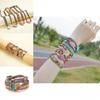 Ethnic Style Three Layer Winding Leather Jewelry With Colorful Crystal Chips For Fashion Wear