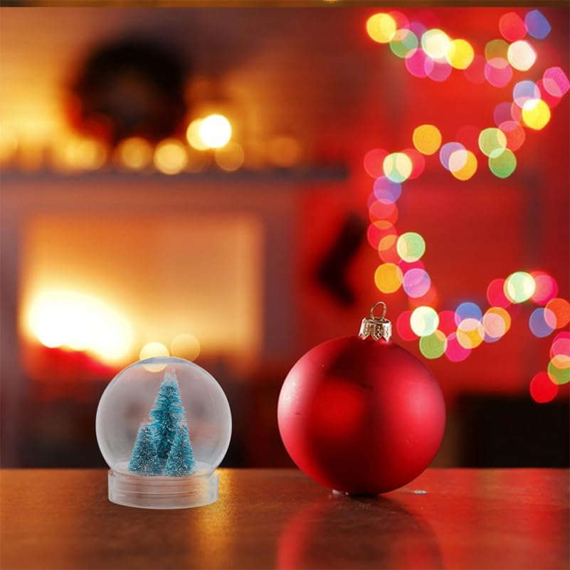 FOMIYES 20 Pieces Transparent Snow Globes with Caps for Craft Plastic Sky Globes Screw-Off Making, Multi-Purpose