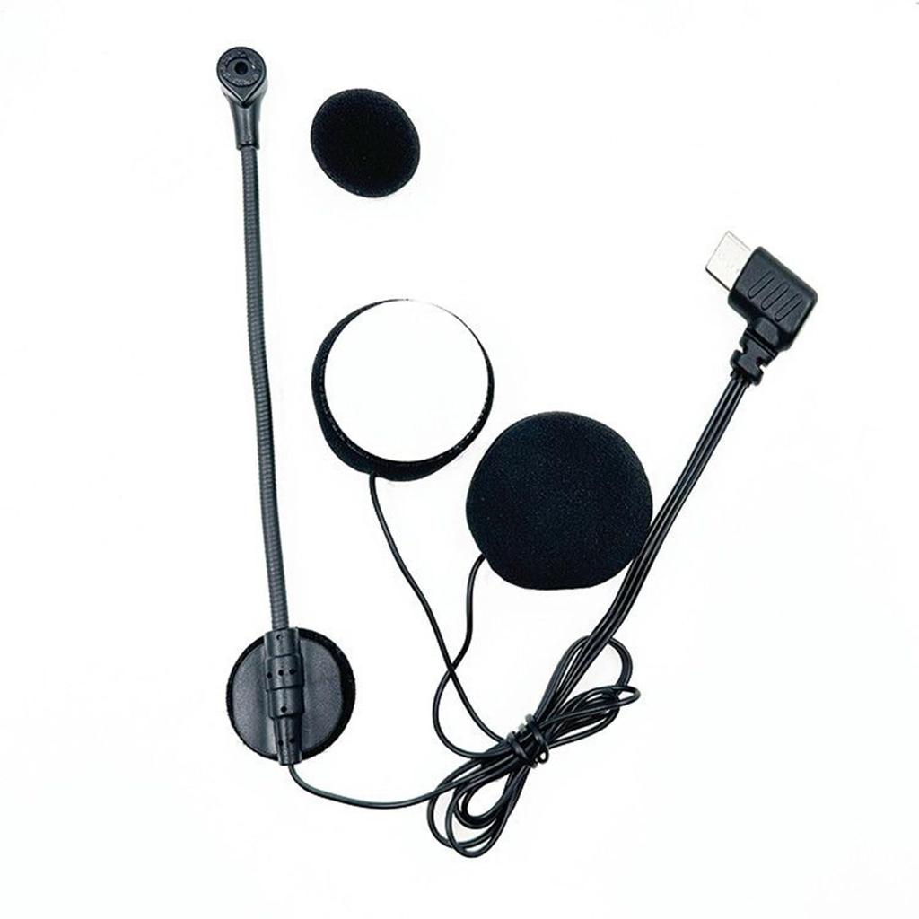 Helmet Microphone Speaker | Half Face Helmet Speaker, Waterproof Type-C Connectivity Noise Reducing Headphones with Mic for Streaming Studio Video