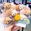 Plush Bear Hair Ropes Furry Ball Hair Scrunchies Cute Cartoon Hair Bands Durable Cute Lovely Elastic Hair Bands